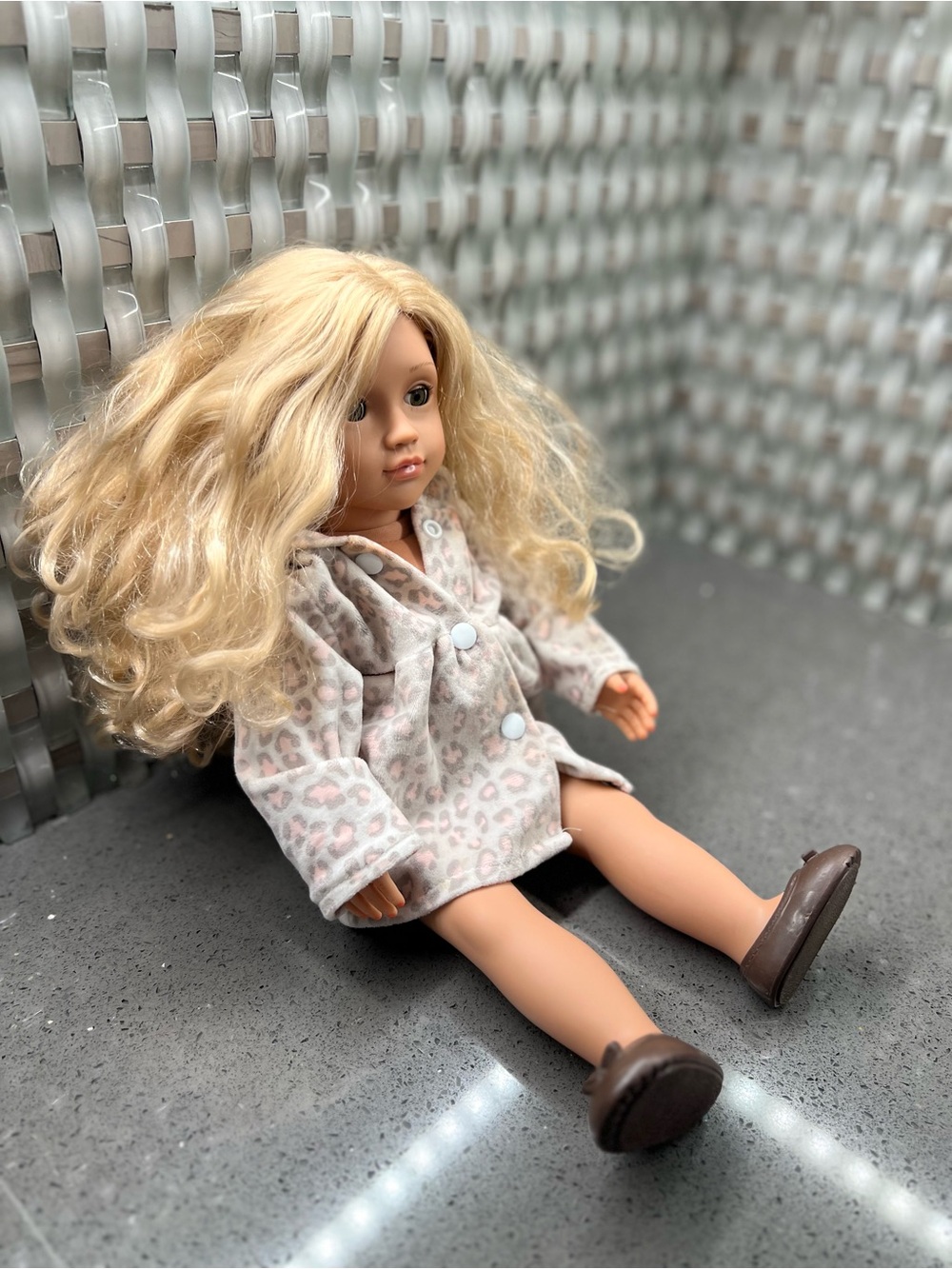 Blonde-Haired Doll with Pink Leopard Hooded Coat - Kids Toys - Picture 3 of 8